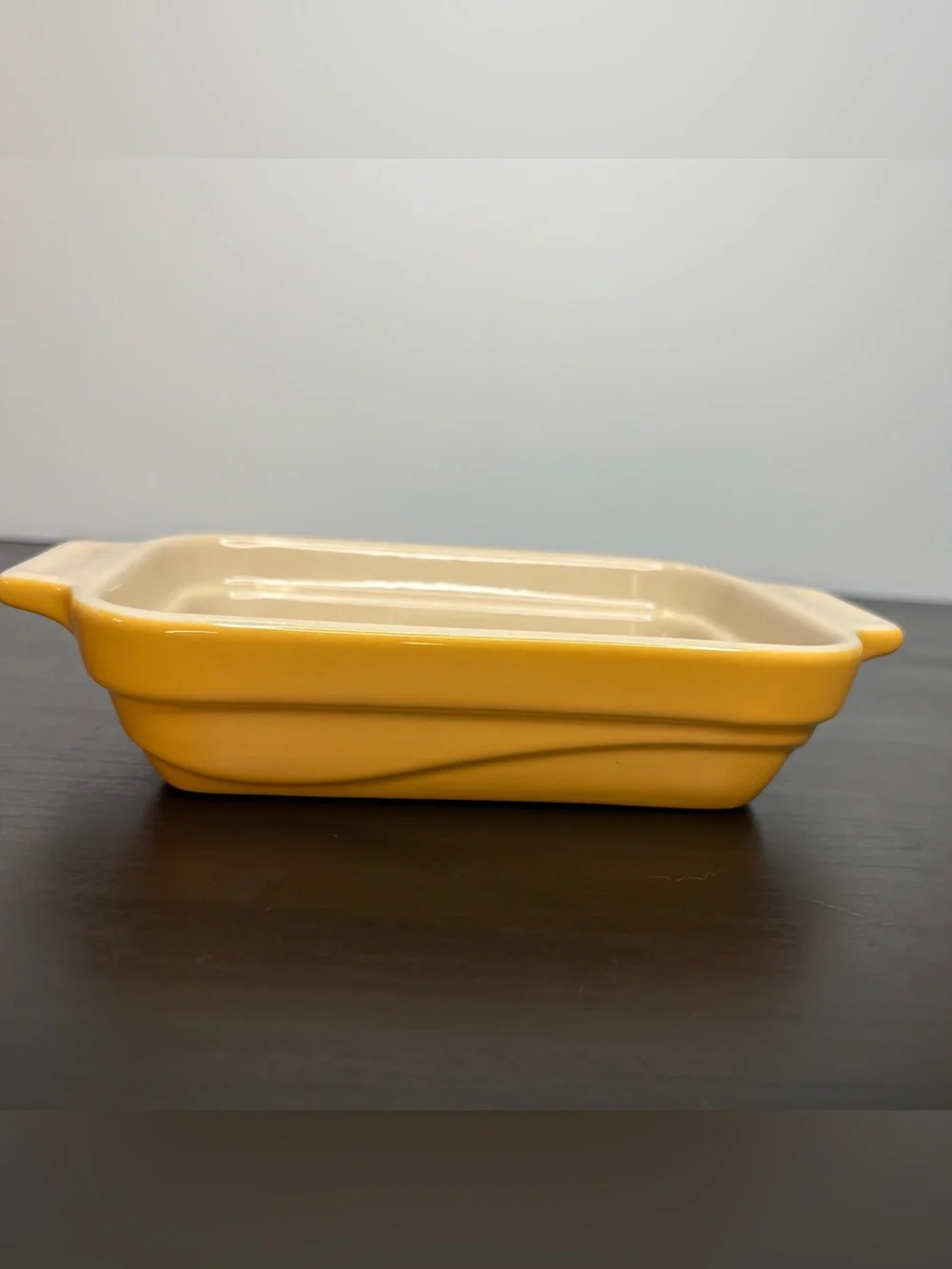 Le Creuset Yellow Stoneware Small Baking Dish Ceramic Kitchen Casserole Rare